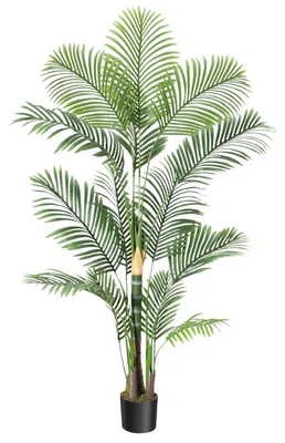 Zdjęcie produktu dla Sztuczna palma – palma areca w donicy – 180 cm – Bardzo realistyczna – Do wnętrz – Stojąca – Tworzywo sztuczne – Zielona