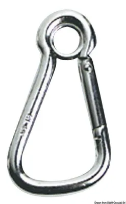 Productafbeelding van Karabijnhaak AISI 316 met oog, grote opening 23 mm, Osculati 09.178.12