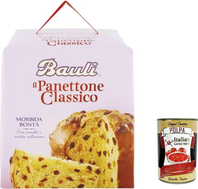 Produktbild von Bauli Panettone Classico mit Rosinen und kandierte Früchte 1Kg + Italian Gourmet polpa 400g
