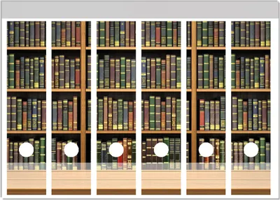 Produktbild von Wallario Ordnerrücken Sticker, selbstklebend für breite Ordner, 6 Stück, Motiv Bibliothek - Regal voller alter Bücher