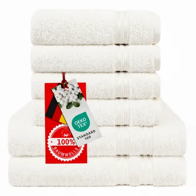 Produktbild von Hammetex Handtücher Set 6-teilig – 2 Badetücher 70x140 cm, 4 Handtücher 50x100 cm, 100% Baumwolle,