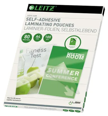 Zdjęcie produktu dla Leitz 33872, Połysk, Przezroczysty, A4, 216 mm, 303 mm, 100 szt.