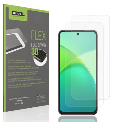 Produktbild von 2x Full Cover Schutzfolie matt für Infinix Smart 10 Panzerfolie Anti-Shock