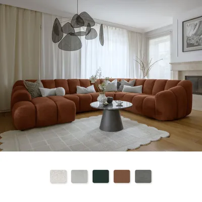 Image de MIUFORM Shell Ensemble de salon U-FORM DROITE - 330 x 265 cm - Terracotta - Canapé Canapé modulable