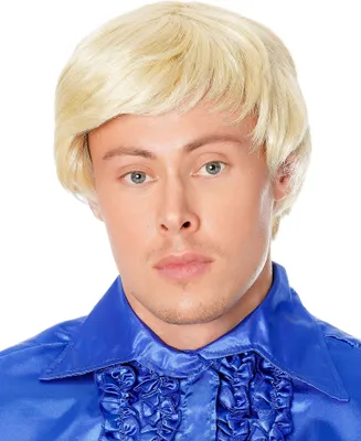 Produktbild von Blonde Schlagersänger Herren-Perücke mit Seitenscheitel Frisur 70er Jahre