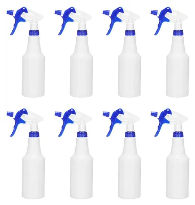 8 Sprühflaschen 500 ml, auslaufsicher, verstellbare Düse, Blau