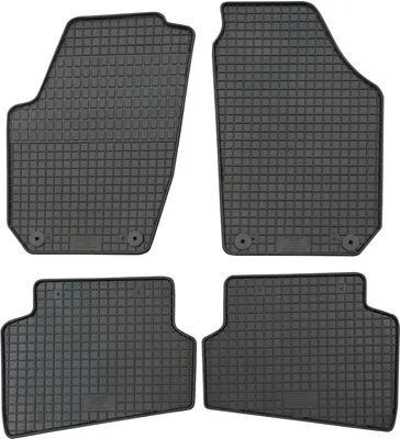 Zdjęcie produktu dla do Skoda Fabia II od 03/2007-10/2014 gumowe dywaniki PETEX 4-częściowe czarne dywaniki na każdą pogodę gumowe dywaniki podłogowe