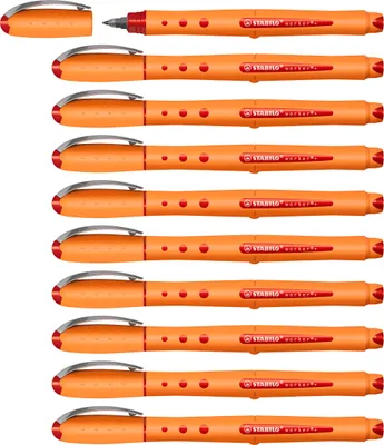 Zdjęcie produktu dla Rollerball - STABILO worker+ - średni - opakowanie 10 sztuk - czerwony