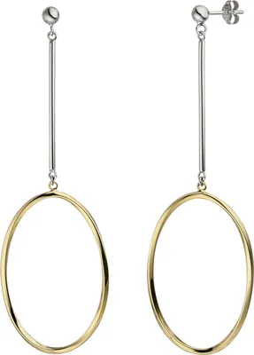 Produktbild von JOBO Ohrhänger 925 Silber bicolor vergoldet Ohrringe Ohrstecker