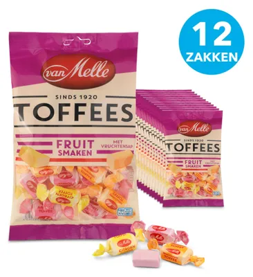 Image de Sachet de caramels aux fruits Van Melle (12 x 225 g)
