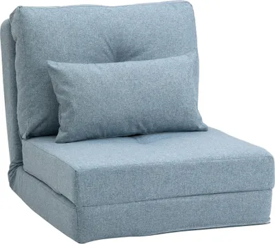 Produktbild von Bodensessel Klappmatratze Schlafmatte, 2-in-1-Design, abnehmbares Kissen, 60 x 80 x 56 cm, Himmelblau