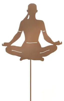 Produktbild von Metall Stecker. YOGA OM. Rost Gartenstecker. 15 x 15 x 77 cm.
