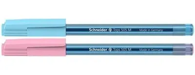 Produktbild von Kugelschreiber „Tops 505 M Bubble Gum“, blau, 0,5 mm, mit Kappe, 50 Stück/Packung, SCHNEIDER 150610
