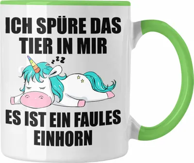 Produktbild von Trendation - Lustige Einhorn Sprüche Tasse Mitarbeiter Geschenk Arbeitskollege Kollegin Abschiedsgeschenk (Grün)