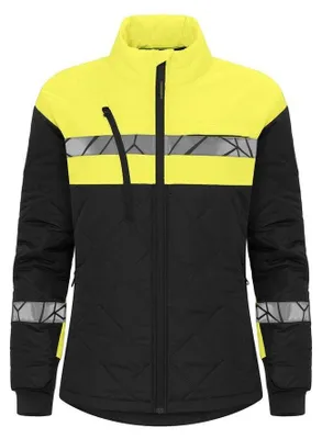 Produktbild von Projob - Jacke für Damen, Gesteppt, Leicht ET847 (XXL) (Schwarz/Gelb)