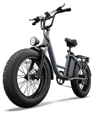 Image de Vélo électrique E20PRO - 48 V - Batterie lithium-ion 15,6 Ah - Moteur sans balais 200-250 W - Pneus "fatbike" de 50,8 x 10,2 cm - Pour deux personnes - Gris