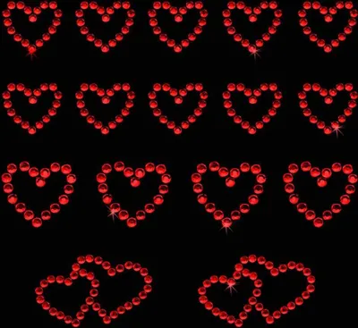 Produktbild von Oblique Unique 16 Herz Sticker Strass Steine Aufkleber Hochzeit Deko - rot