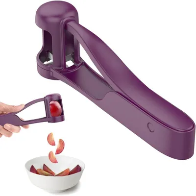 Produktbild von Obstschneider Viertelschneider für Trauben Kirschtomaten Edelstahl Violett