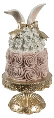 Obrázok produktu pre Clayre & Eef Dekoratívna figúrka na tortu Ø 17x35 cm biela ružová plastová
