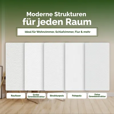 Produktbild von Vliestapete Raufasertapete Strukturtapete – Feinputz, 10,05 m x 0,53 m, überstreichbar, atmungsaktiv, Wandtapete Germany – Veluxis