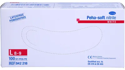 Produktbild von Peha-soft nitrile white Unters.handsch. L unst.pfr, 100 St HAS
