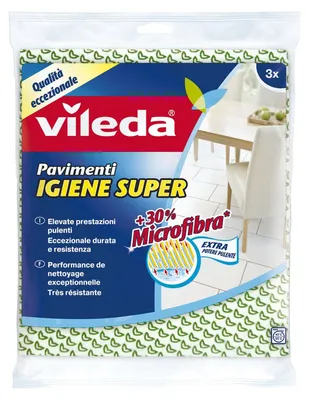 Image de Vileda 141312 Accessoires pour balais à franges Tampons humides verts, blancs