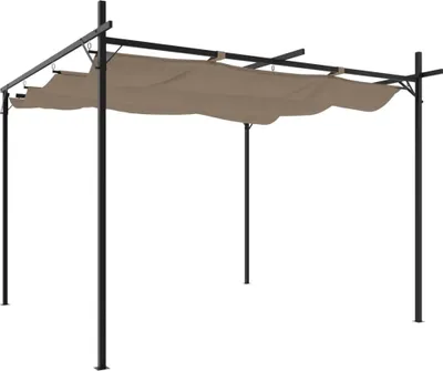 Produktbild von vidaXL Pergola mit Schiebedach Taupe 295x292x230 cm