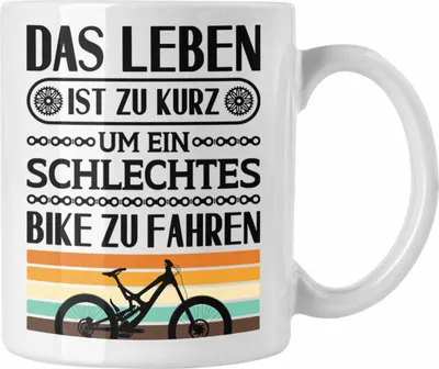 Produktbild von Trendation - Fahrrad Radfahrer Geschenk Rennrad Bike Geschenkidee Tasse Fahrradfahrer Kaffeetasse (Weiß)