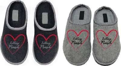 Produktbild von Sprint Sport "Lieblingsmensch" Hausschuhe Damen Pantoffel hellgrau, Gr.37