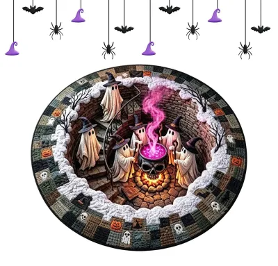 Obrázek produktu pro Kulatý koberec s optickou iluzí pro Halloween