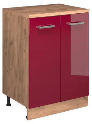 Image de Armoire d'extension Vicco Rion Rouge brillant/Chêne de force doré 60x46cm sans pente avec 2 portes, Model 60817
