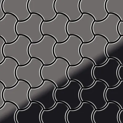 Produktbild von Mosaik Fliese massiv Metall Titan hochglanz dunkelgrau 1,6mm Ubiquity-Ti-SM