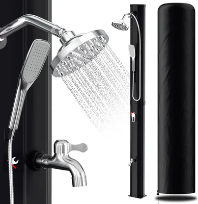 Obrázek produktu pro Hengda Solární sprcha Bazénová sprcha Zahradní sprcha 35 l s ochranným krytem a ruční sprchou Kempingová sprcha až do 60 °C Dešťová sprcha Venkovní sprcha Kempingový bazén
