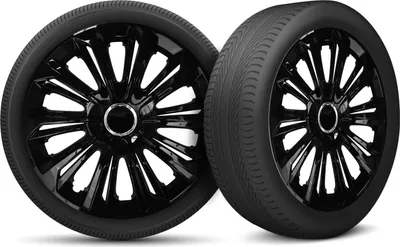Produktbild von Auto Radkappen Radzierblenden 4er Set passend für alle Stahlfelgen - einstellbarer Sicherungsring - 16 Zoll - Schwarz