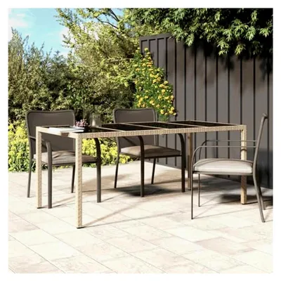Produktbild von Garten Esstisch Beige 190x90x75cm aus Poly Rattan