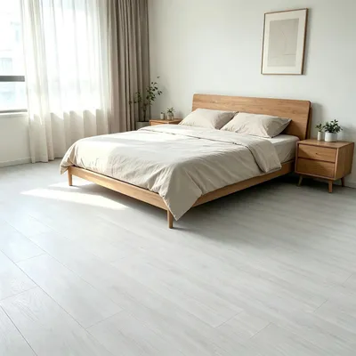 Obrázek produktu pro Samolepicí vinylová podlaha, světle šedá barva, 5,01 m², voděodolná, rozměry 91,5 x 15,2 cm