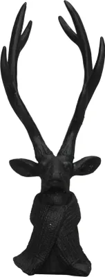 Produktbild von Hirschkopf Rentier 8,5x9cm H22cm Skulptur Polyresin schwarz Weihnachten