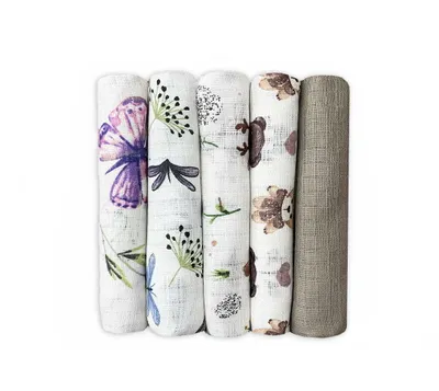 Produktbild von DOLCE SONNO Tetra-Stoffwindeln – 5 Stück – Bunte Windeln aus 100% Baumwolle – Spucktücher – Set 3
