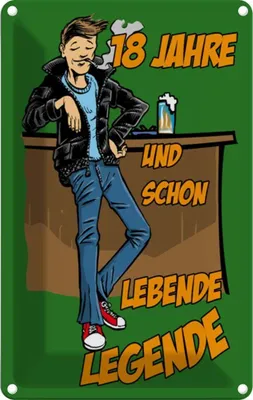 Produktbild von vianmo Blechschild 18x12 cm 18 Jahre und schon Legende Dekoration Spruch Zitat
