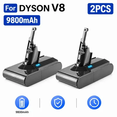 Obrázek produktu pro Náhradní baterie pro vysavače Dyson V8/SV10 - 21,6V Li-Ion baterie - 9800mAh - balení 2 kusů - nabíjecí