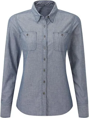 Immagine prodotto di Premier Workwear Donna Organic Chambray Fairtrade Manica Lunga Shi