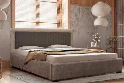 Produktbild von Polsterbett 200 x 200 cm mit Bettkasten und Matratze, Bonellmatratze H3, LED-Beleuchtung Braun Veneto