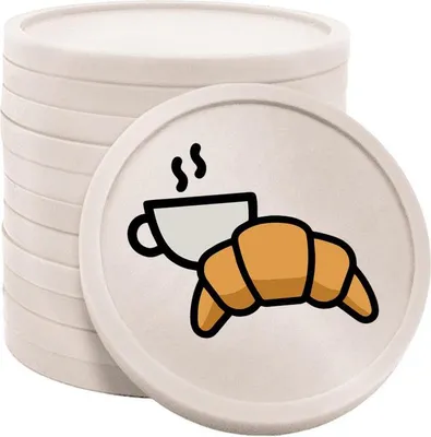 Produktbild von CombiCraft Kunststoff Wertmarken Chips Kaffee & Croissant in Perlmutt- 100 Stück - Ø29 mm
