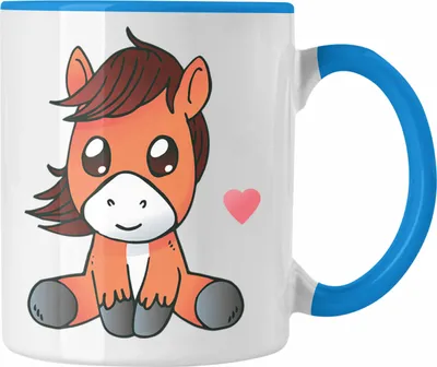 Produktbild von Pferd Tasse Lustig Reiterin Geschenk Pferde Geschenke Mädchen Pferdeliebhaber (Blau)