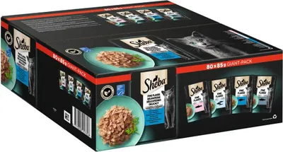 Produktbild von SHEBA® Portionsbeutel Delikatesse in Gelee Fisch Variation 80 x 85g