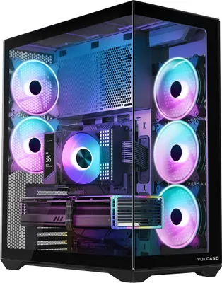 Produktbild von MODECOM Volcano Space XL, schwarz, PC Gehäuse, 5 ARGB Lüfter, Panorama Sichtfenster, passend für 400 mm GPU und E-ATX Mainboards