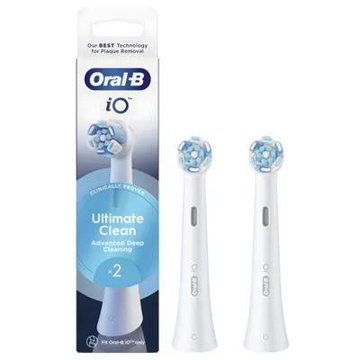 Immagine prodotto di Oral-B iO Ultimate Clean - Punte per spazzolino - 2 pezzi - Bianco - Originale - Compatibile con la serie iO