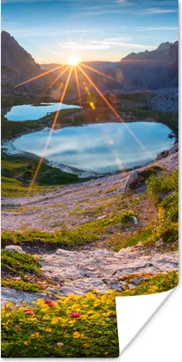 Produktbild von MuchoWow® Poster Alpen - See - Sonne 60x120 cm - Wandschmuck
