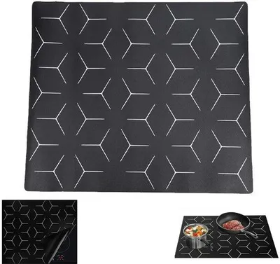 Immagine prodotto di Tappetino per induzione - Copertura per piano cottura a induzione - Protezione per piano cottura a induzione - Protezione termica fino a 230 °C - Antiscivolo - Tagliabile - 61 x 53 cm - Nero
