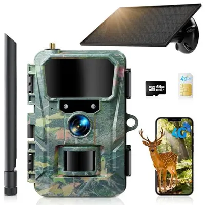 Produktbild von Wildkamera WOLFANG 2K 48MP 4G LTE mit Solar, App und Echtzeit-Übertragung